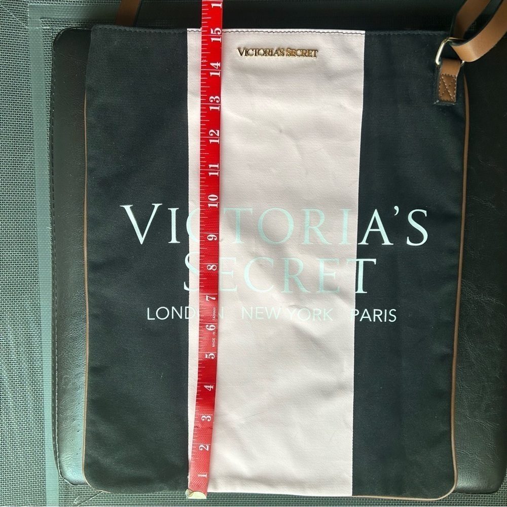Victoria’s Secret Black & Pink Tote Bag with Crossbody Strap - Picture 8 of 11